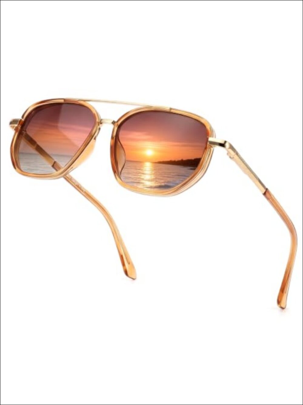 Tangle Free Polarized Aviator Sunglasses UV400 Full Frame Unisex Outdoor